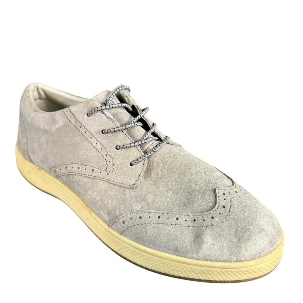 Aureus Mens AUM1010 Grey Suede Wingtip Oxford Sneakers Size 9